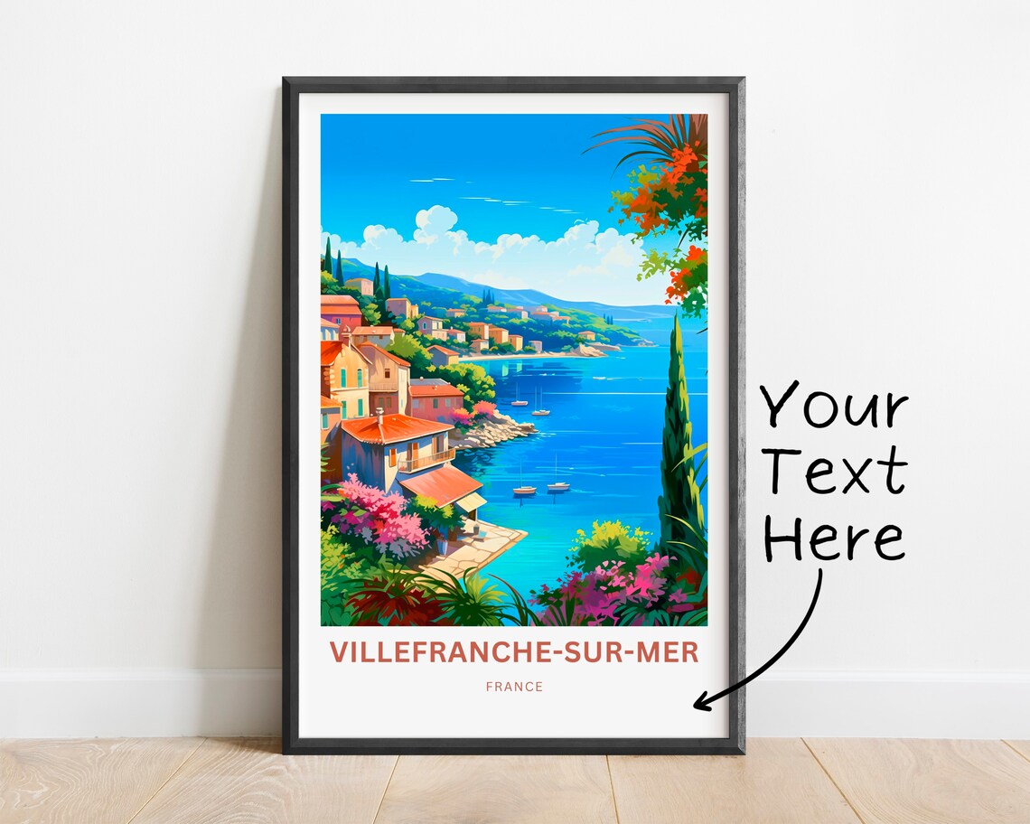 Villefranche-sur-Mer France Coastal Town Turquoise Bay Travel Poster - Image 2