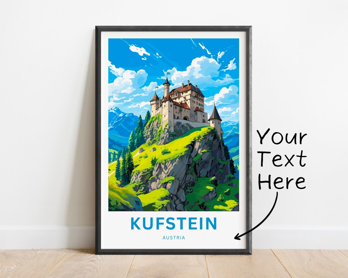 Kufstein Austria Fortress Cliff Green Valley View Scene Poster