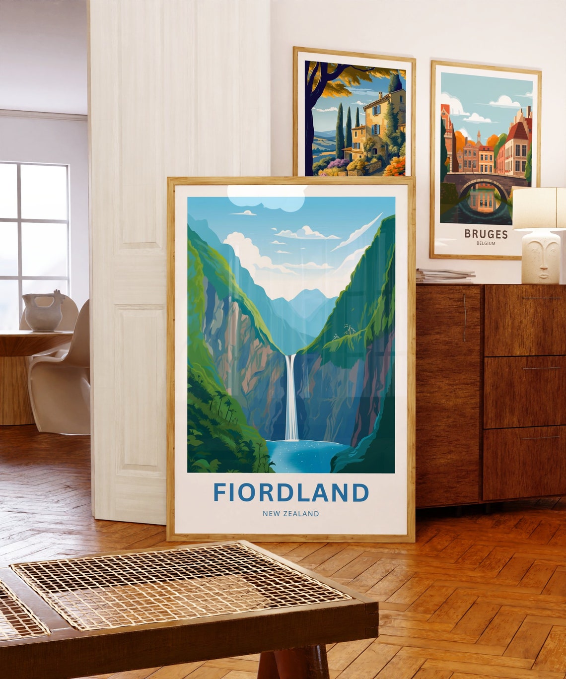 Fiordland Personalized New Zealand Tall Waterfall Gorge Poster - Image 5