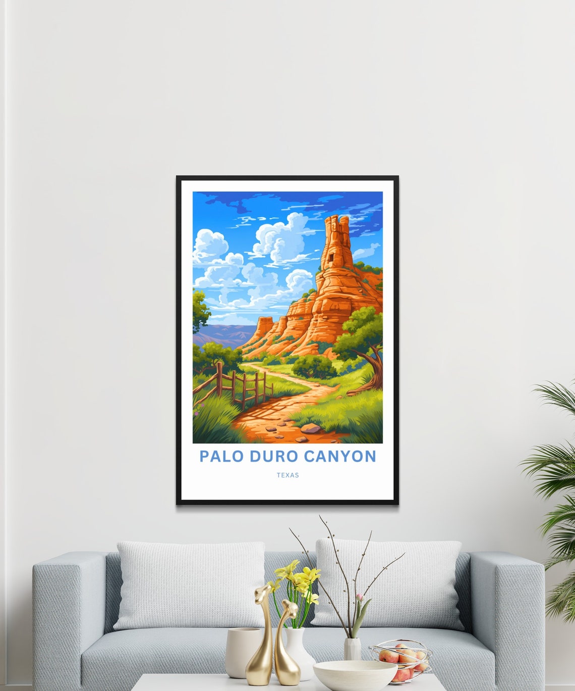Palo Duro Canyon Texas Red Rock Spire Desert Trail View Poster - Image 3