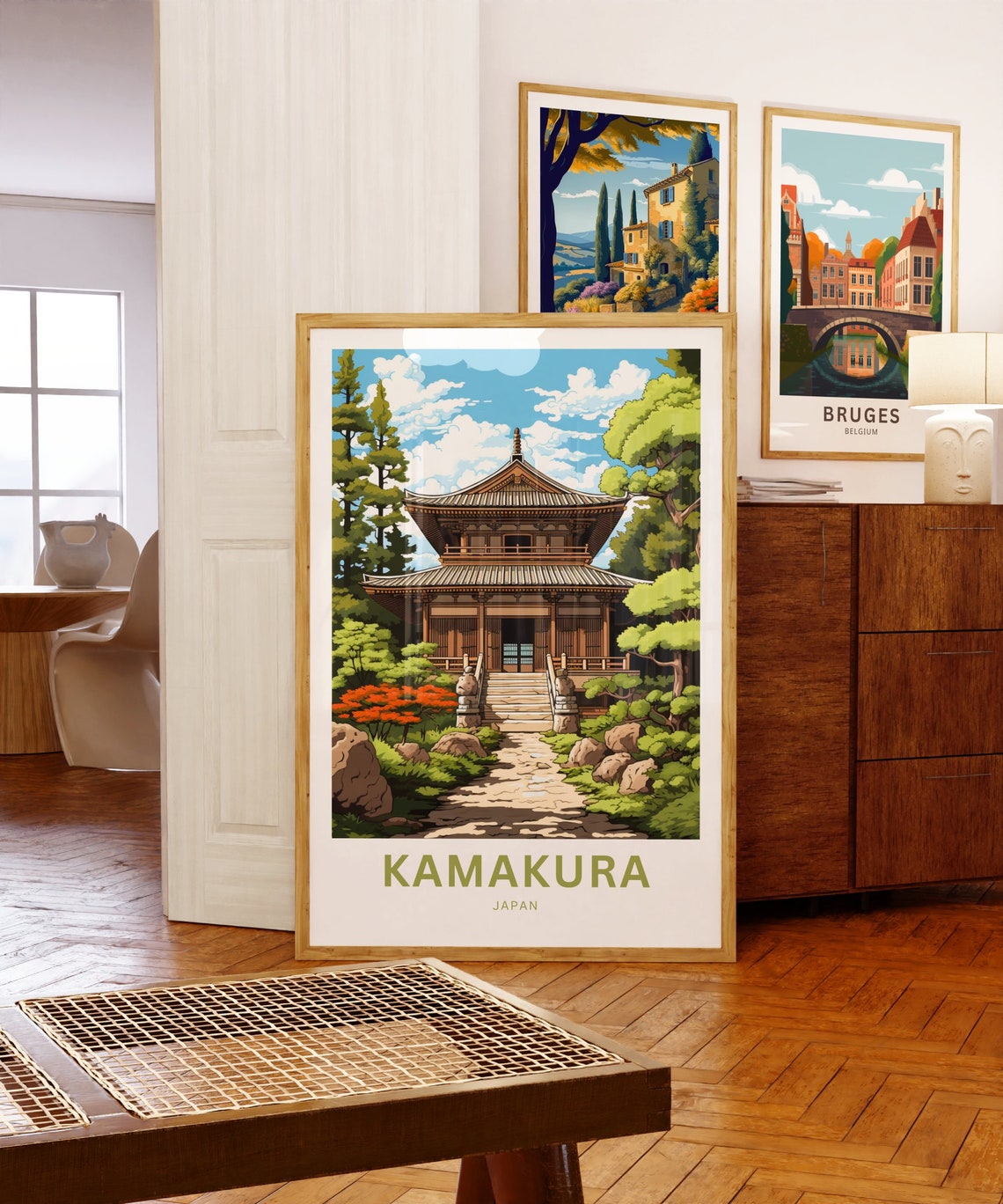 Kamakura Japan Serene Temple Garden Path Custom Text Travel Poster - Image 3