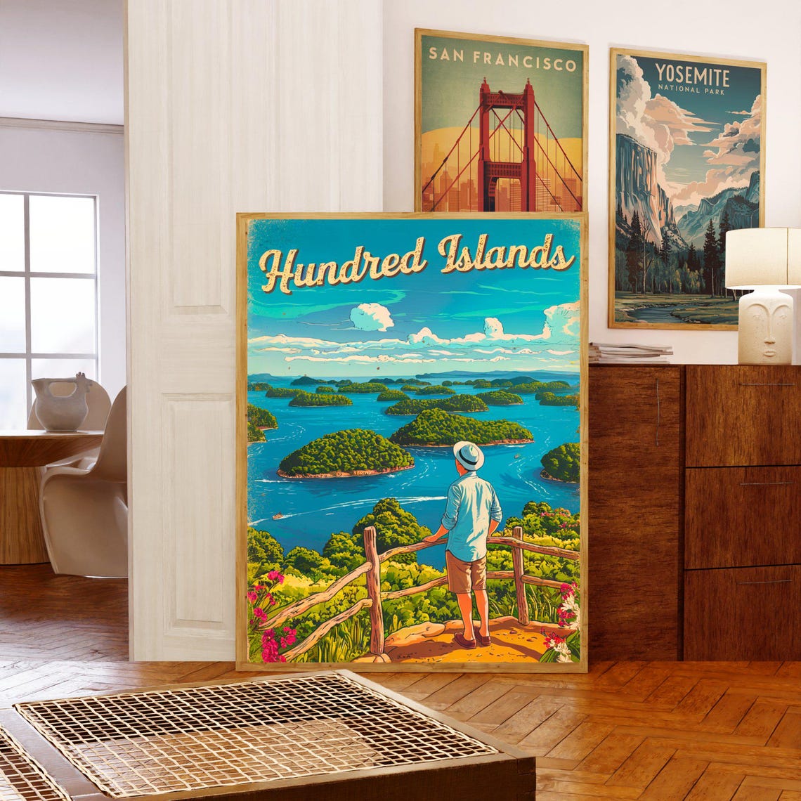 Hundred Islands Philippines Travel Poster Tropical Islands Sea View - Image 5