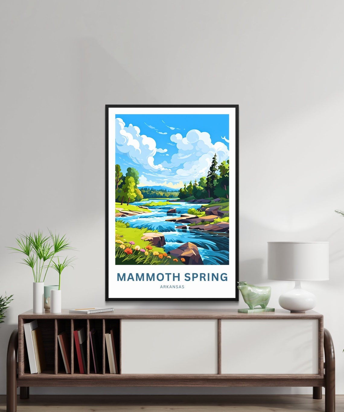 Mammoth Spring Arkansas Wildflower River Rapids Custom Poster - Image 2