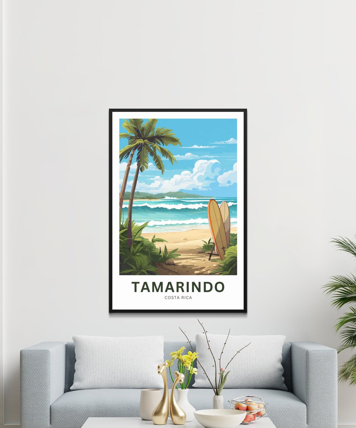 Tamarindo Costa Rica Surf Beach Palm Trees Personalized Poster - Image 3