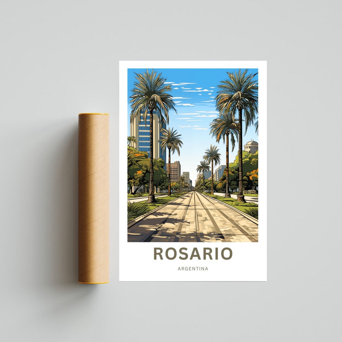 Personalized Rosario Travel Print Rosario Poster Argentina Wall Art Framed Present Gift Argentina Present - Image 4