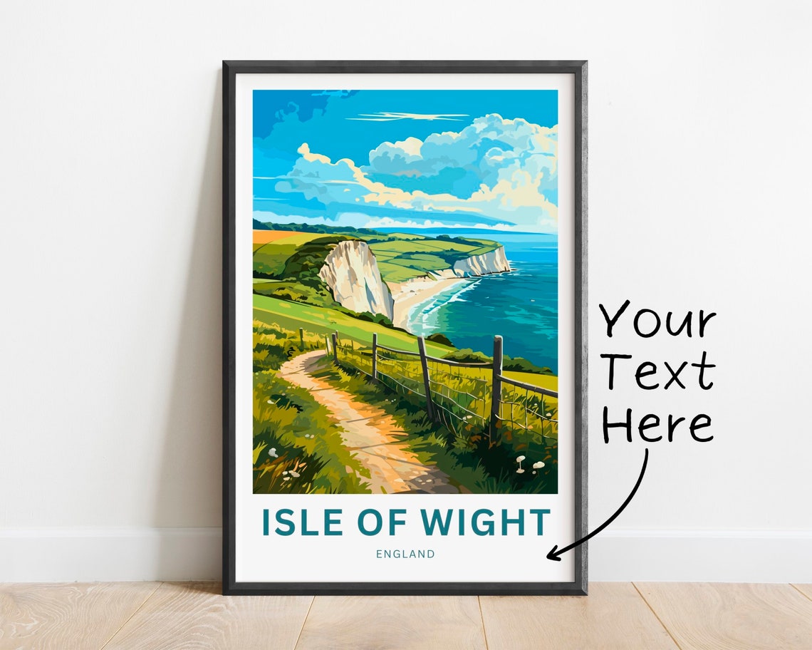Personalized Isle of Wight England White Cliffs Custom Poster