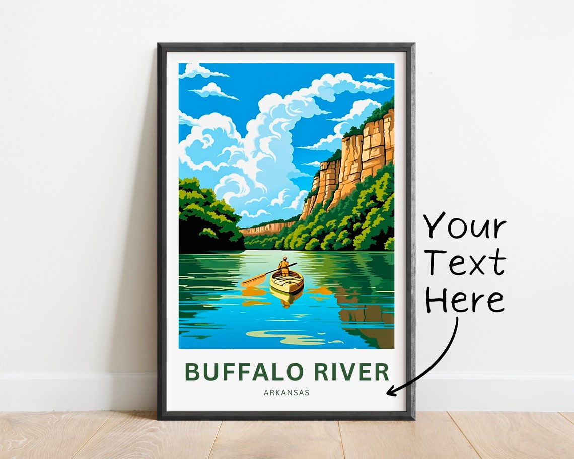 Personalized Buffalo River Travel Print Buffalo River Poster Arkansas Wall Art Framed Present Gift Arkansas Present