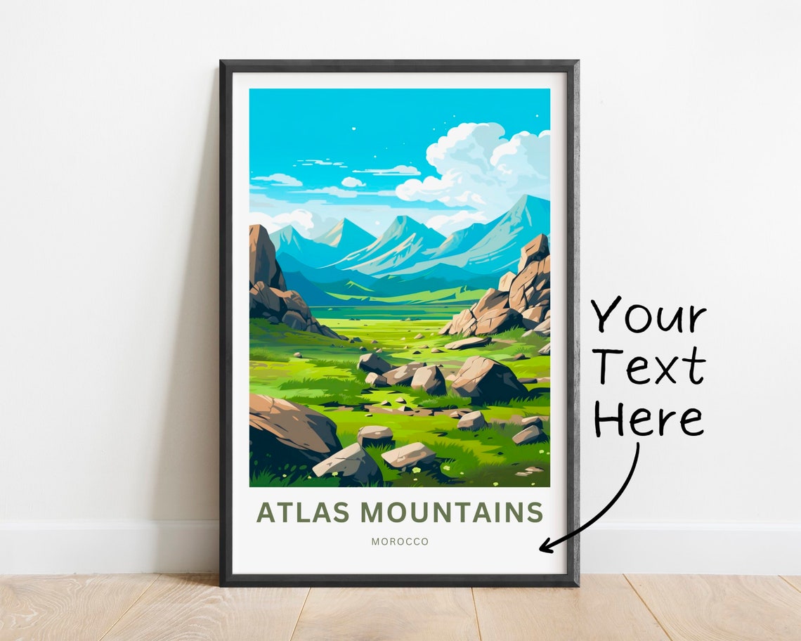 Atlas Mountains Morocco Personalized Rocky Green Valley Poster