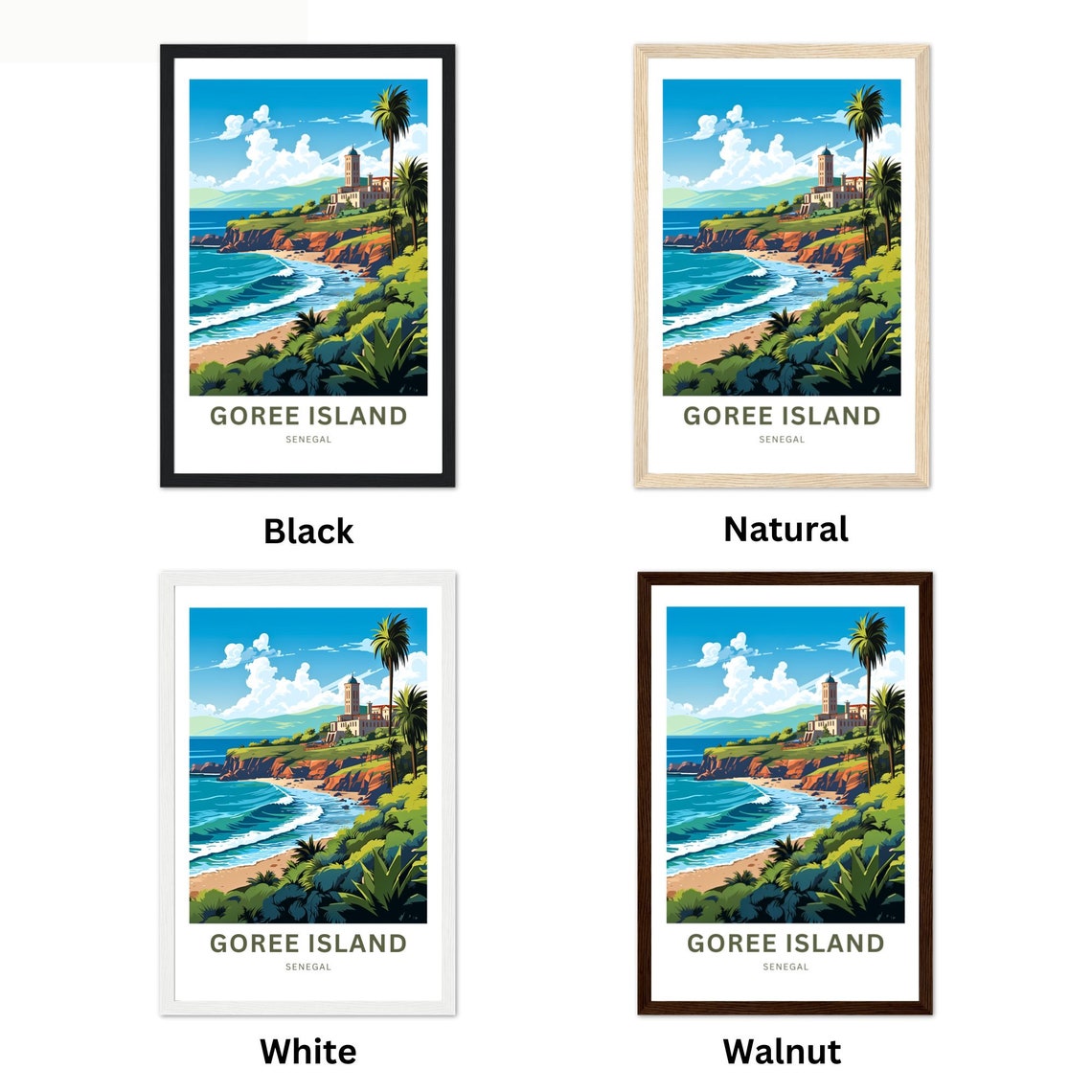 Goree Island Senegal Historic Coastal Cliffs Beach Travel Poster - Image 3