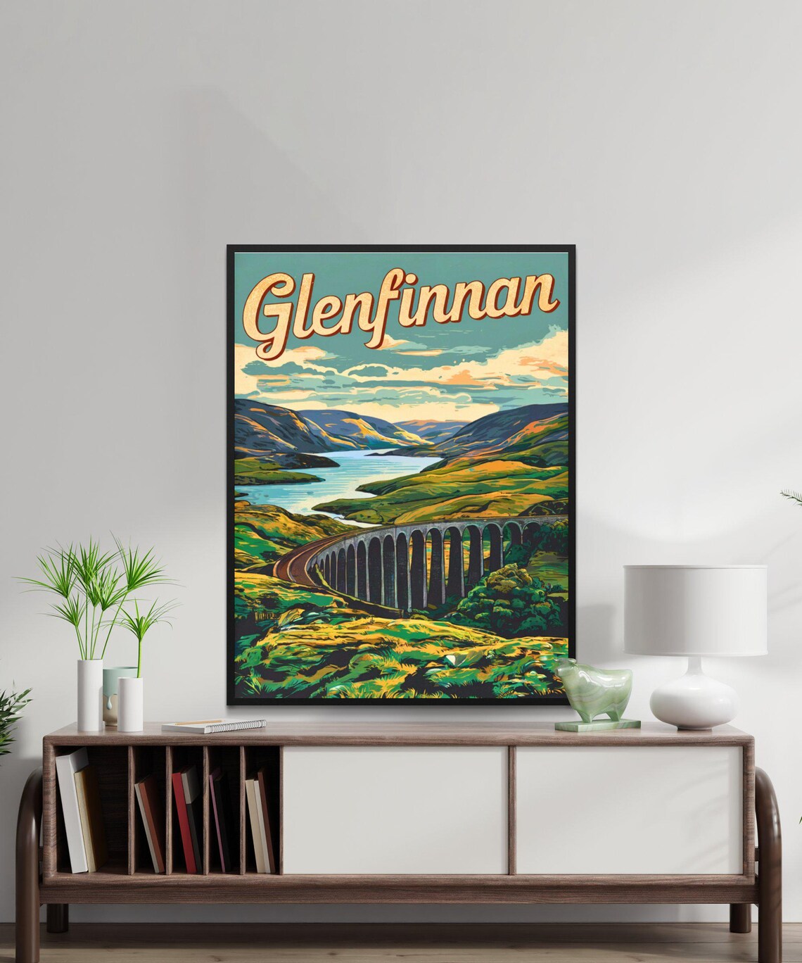 Glenfinnan Viaduct Scottish Highlands Railway Vintage Travel Poster - Image 4