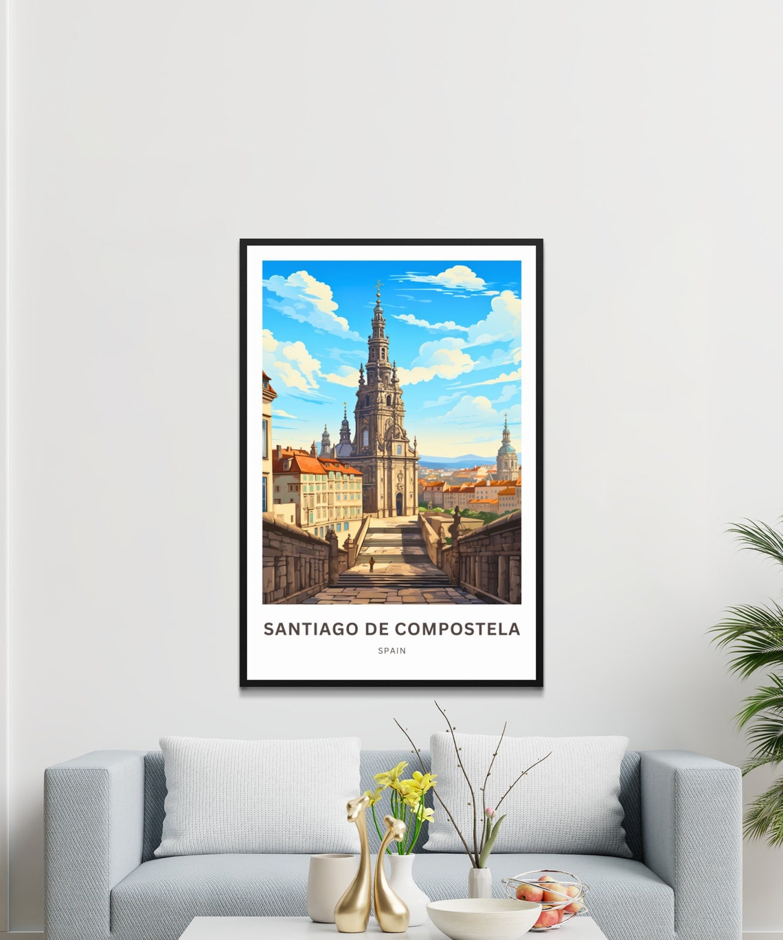 Santiago de Compostela Spain Personalized Custom Travel Poster - Image 3