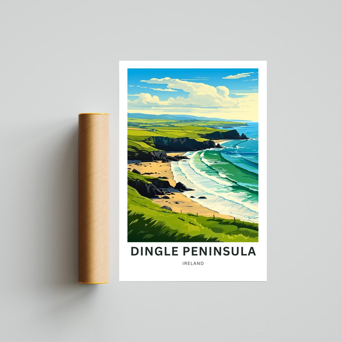 Dingle Peninsula Ireland Dune Fence Beach Turquoise Waves Poster - Image 4