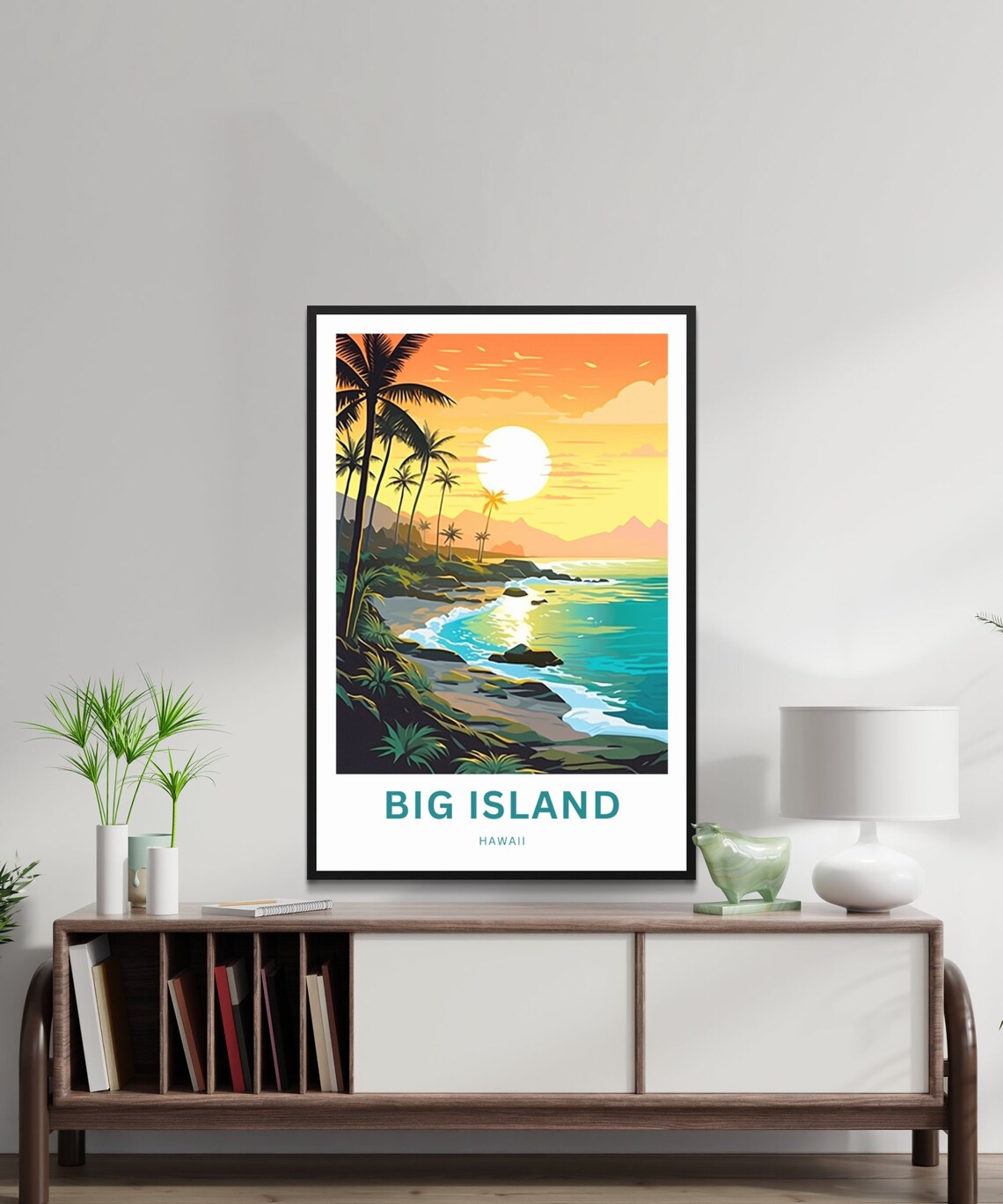 Personalized Big Island Hawaii Sunset Coast Custom Art Travel Poster - Image 2