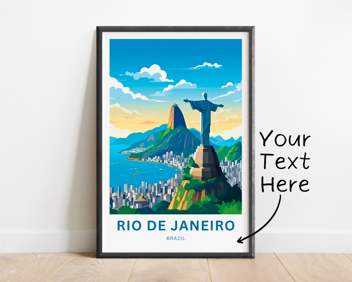 Personalized Rio De Janiero Travel Print Rio De Janiero Poster Brazil Wall Art Framed Present Gift Brazil Present