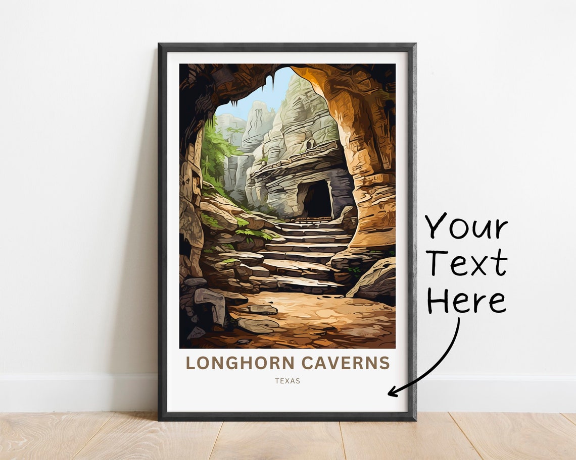 Personalized Longhorn Caverns Texas Cavern Arch Rock View Poster