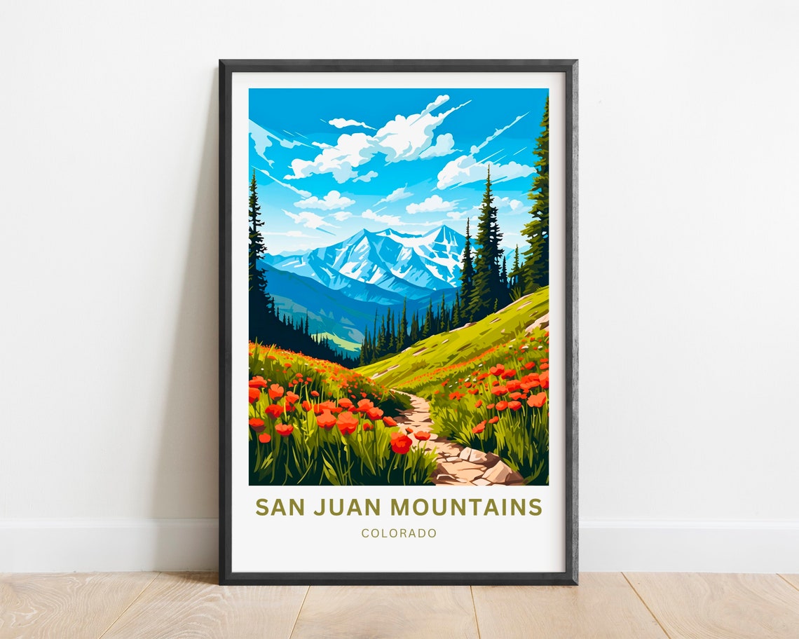 Personalized San Juan Mountains Colorado Wildflower Trail Poster - Image 2