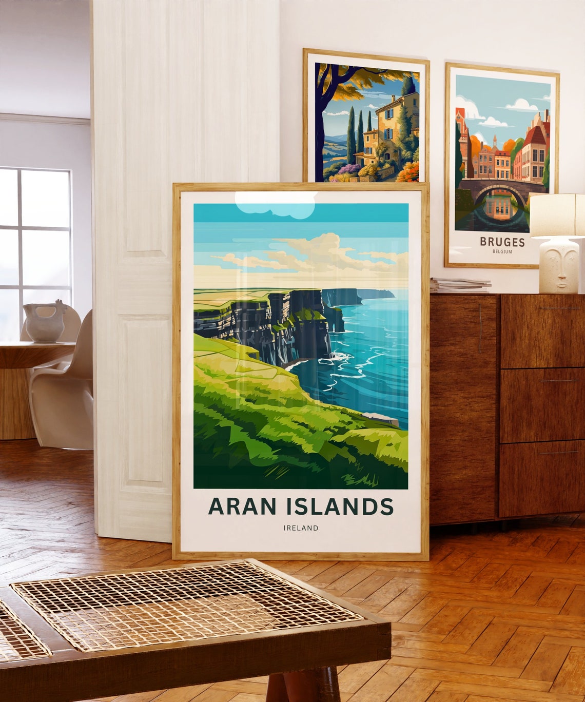 Aran Islands Ireland Dramatic Sea Cliffs Blue Ocean Travel Poster - Image 5