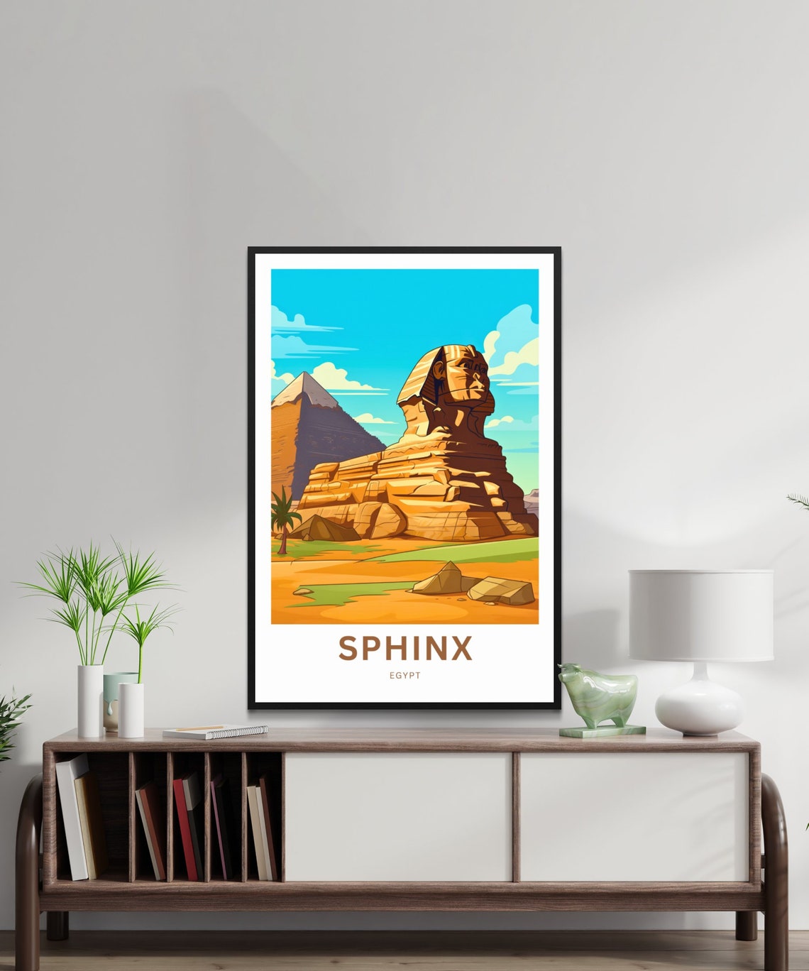 Personalized Sphinx Travel Print Sphinx Poster Egypt Wall Art Framed Present Gift Egypt Present Decor Custom Text - Image 2