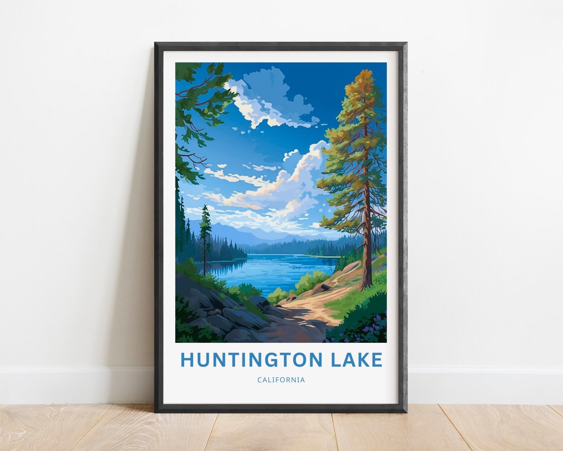 Huntington Lake California Sierra Nevada Forest Travel Poster