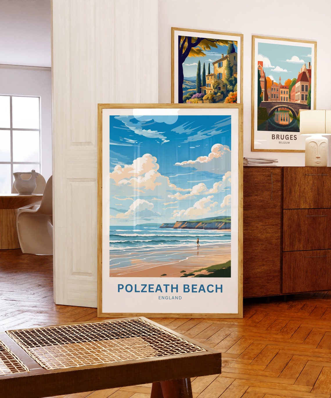 Polzeath Beach England Surf Waves Cliffs Personalized Travel Poster - Image 5