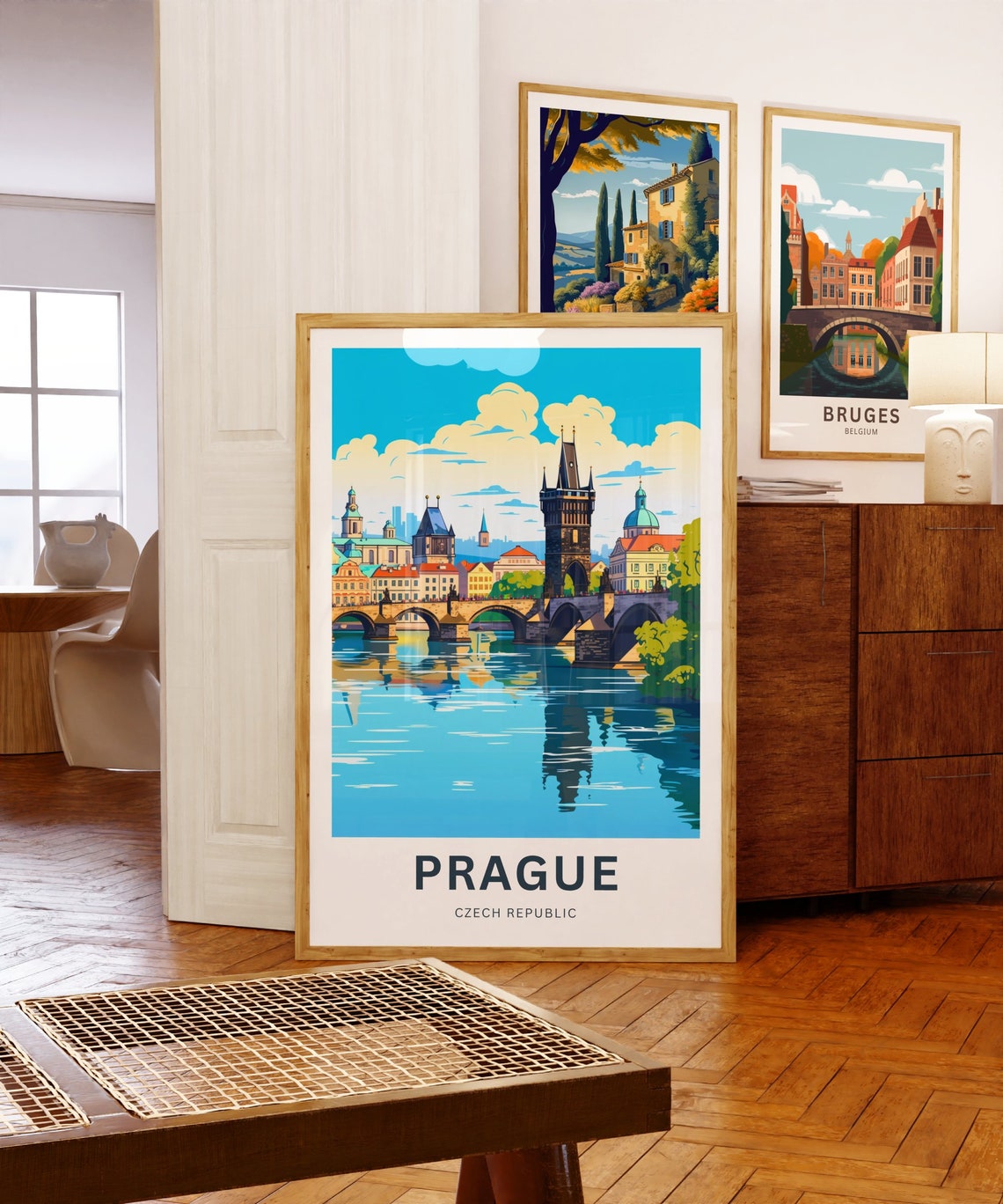 Personalized Prague Czech Republic Charles Bridge Custom Travel Poster - Image 5