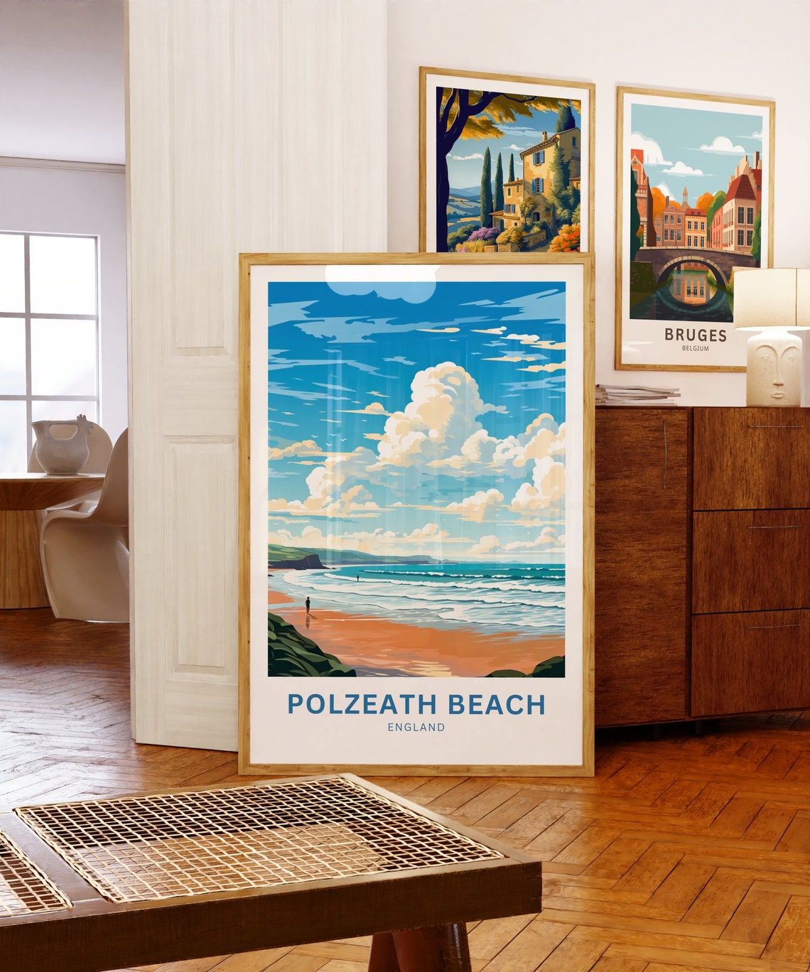 Polzeath Beach England Surfers Waves View Personalized Travel Poster - Image 5