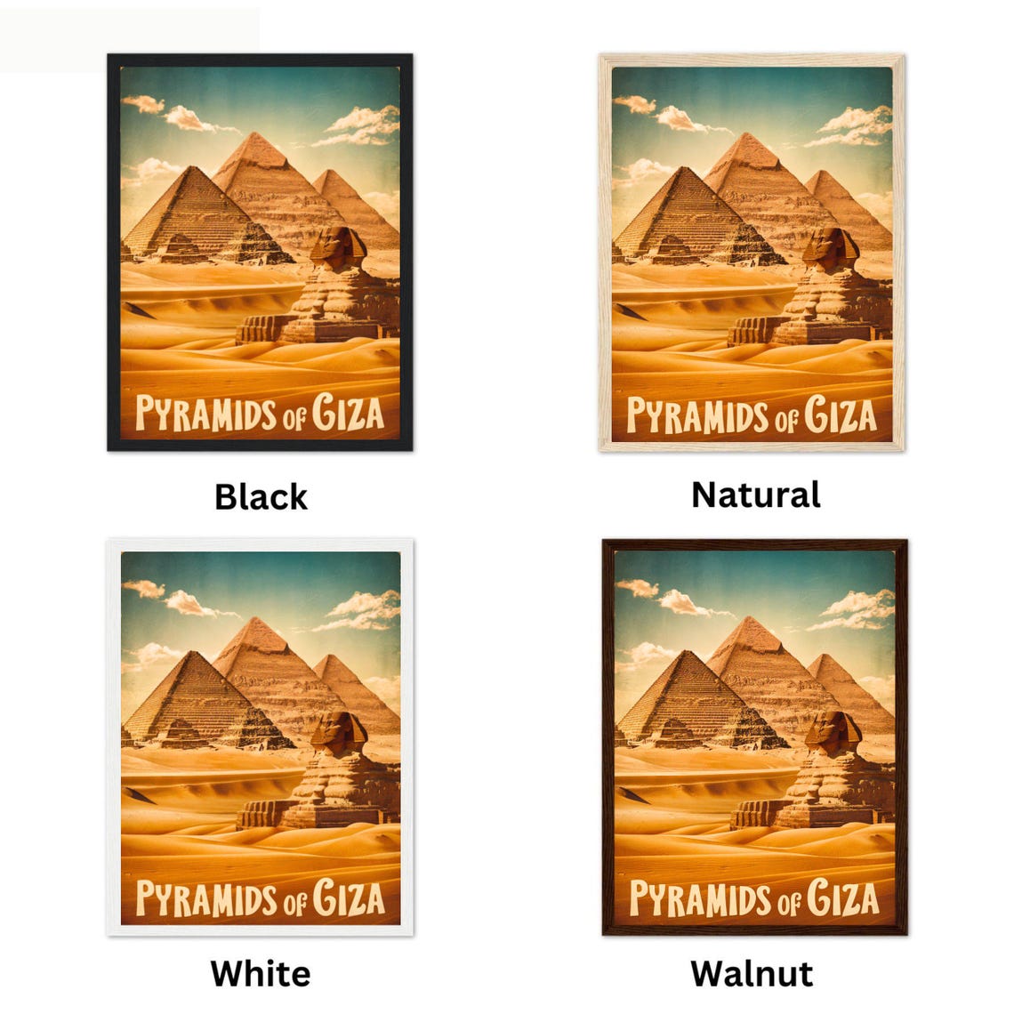 Pyramids of Giza Vintage Travel Poster Sphinx Egypt Desert Art - Image 4