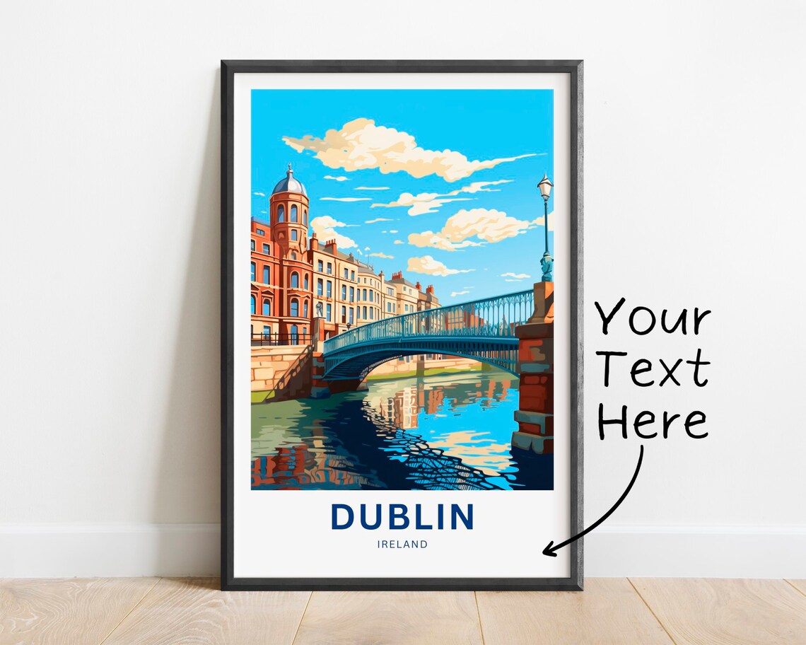 Personalized Dublin Travel Poster, Ireland Wall Art