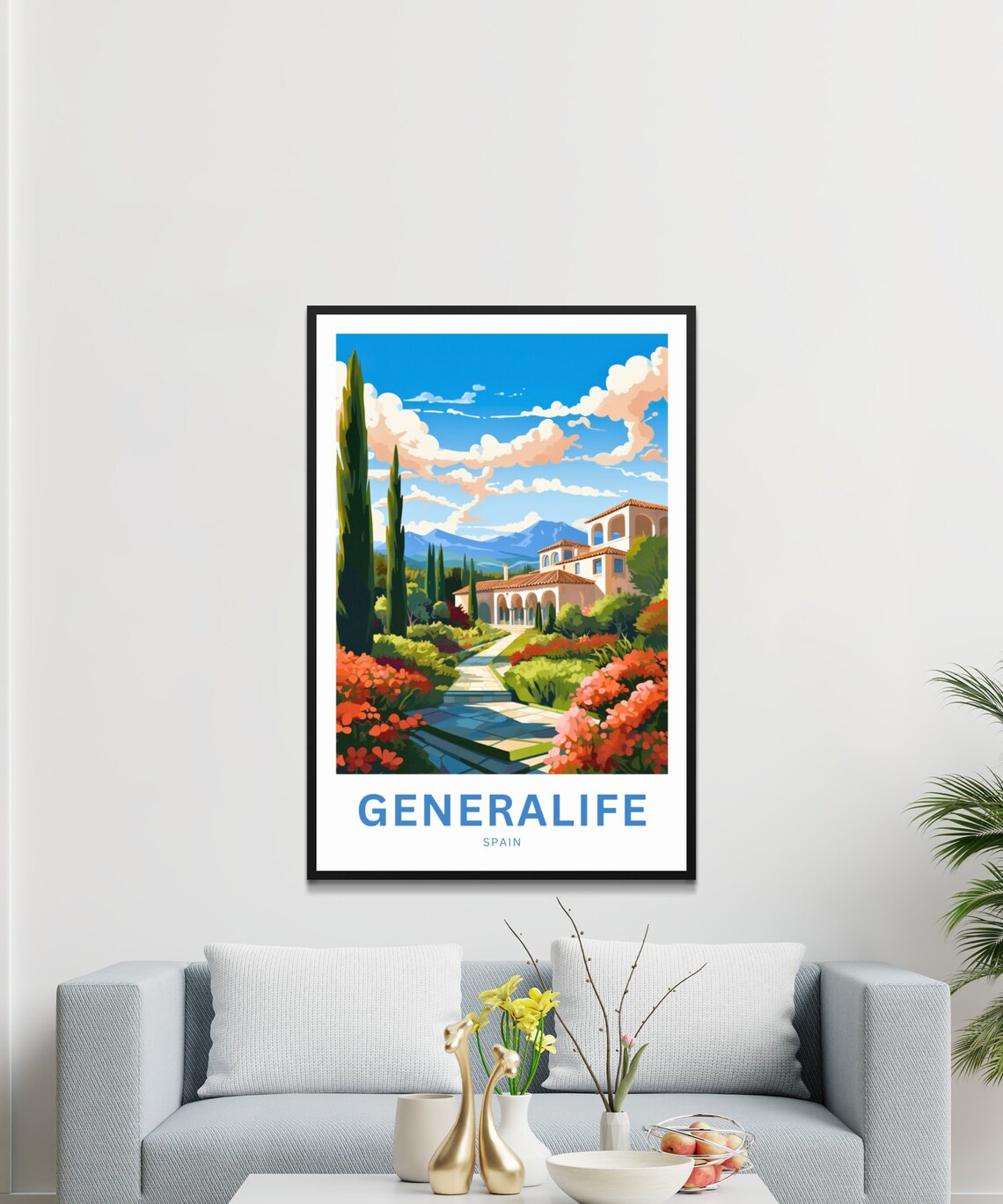 Generalife Spain Personalized Palace Garden Oasis Art Poster - Image 3