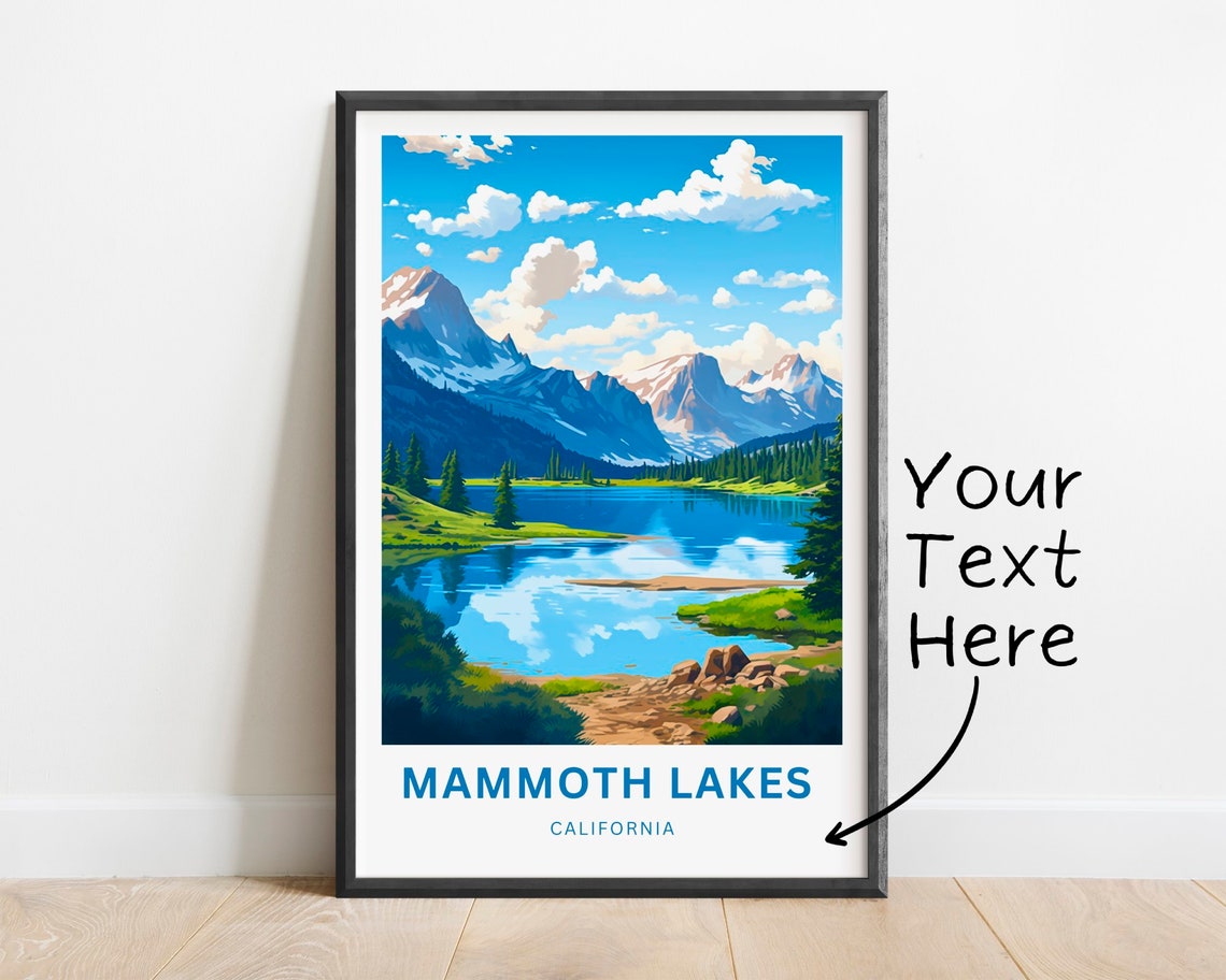 Personalized Mammoth Lakes California Alpine Lake Custom Travel Poster