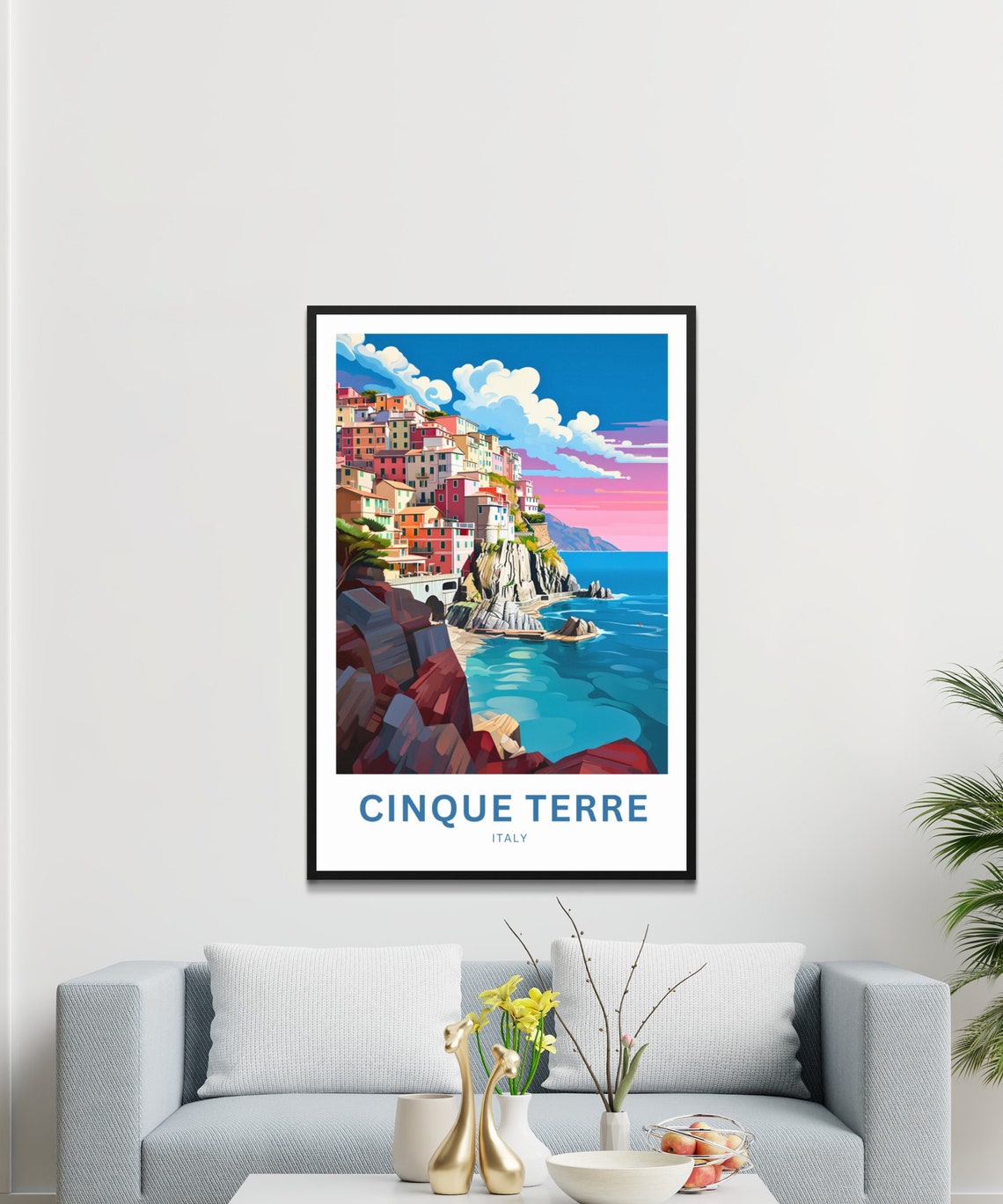 Cinque Terre Italy Colorful Cliffside Coastal Village Travel Poster - Image 3