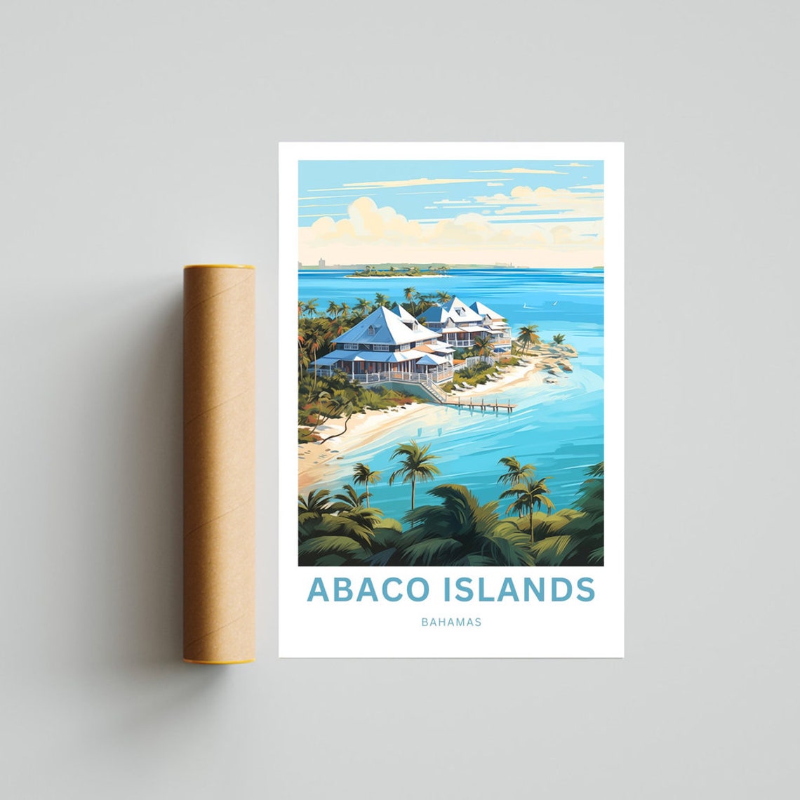 Personalized Abaco Islands Travel Print Abaco Islands Poster Bahamas Wall Art Framed Present Gift Bahamas Present - Image 4