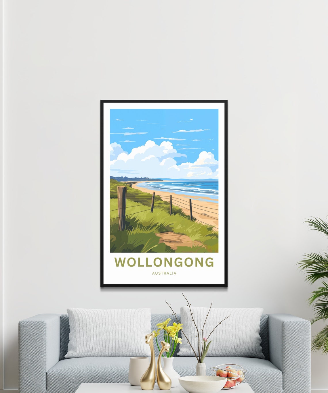 Wollongong Australia Coastal Beach Path Vintage Travel Poster Waves - Image 3