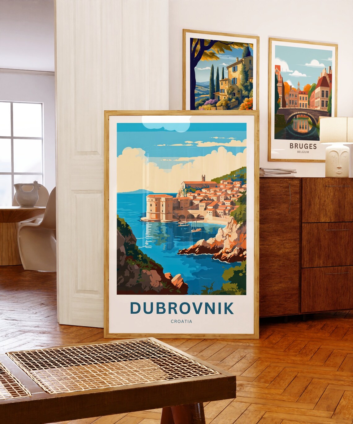 Dubrovnik Croatia Old Town Walls Fort Tower Sea Travel Poster - Image 5