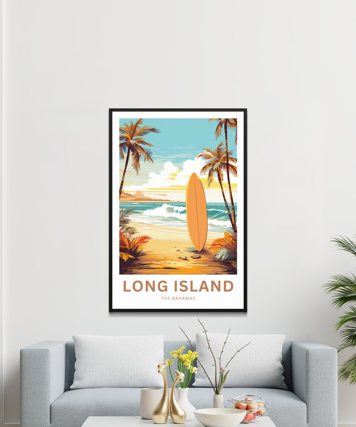 Personalized Long Island Travel Print Long Island Poster Bahamas Wall Art Framed Present Gift Bahamas Present - Image 3