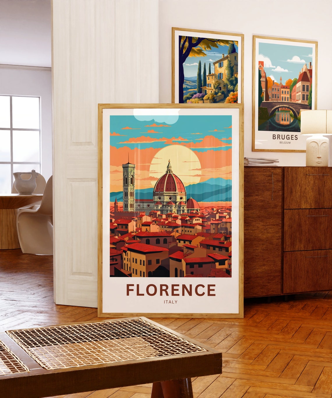 Florence Italy Sunset Duomo Vintage Travel Poster Personalized Gift - Image 5
