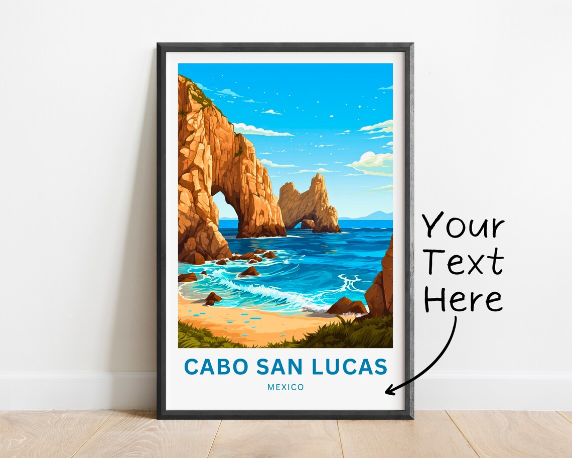 Cabo San Lucas Mexico El Arco Rock Arch Beach Vintage Travel Poster - Image 2