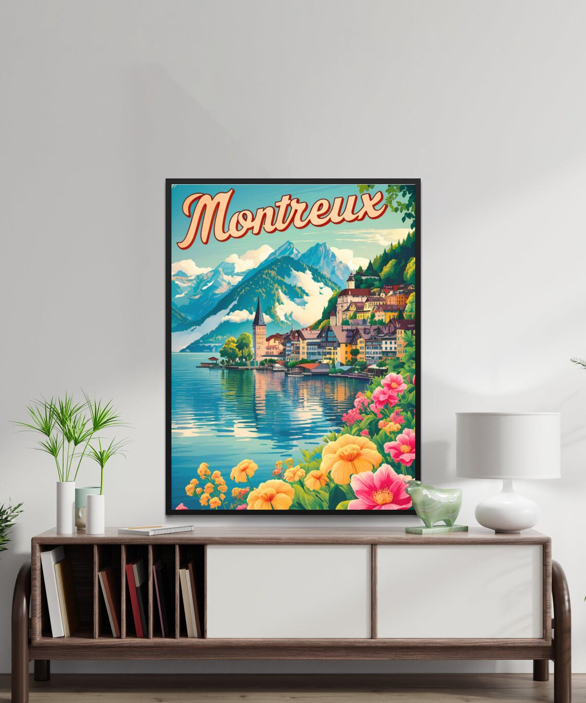 Montreux Vintage Travel Poster, Switzerland Art Print - Image 3