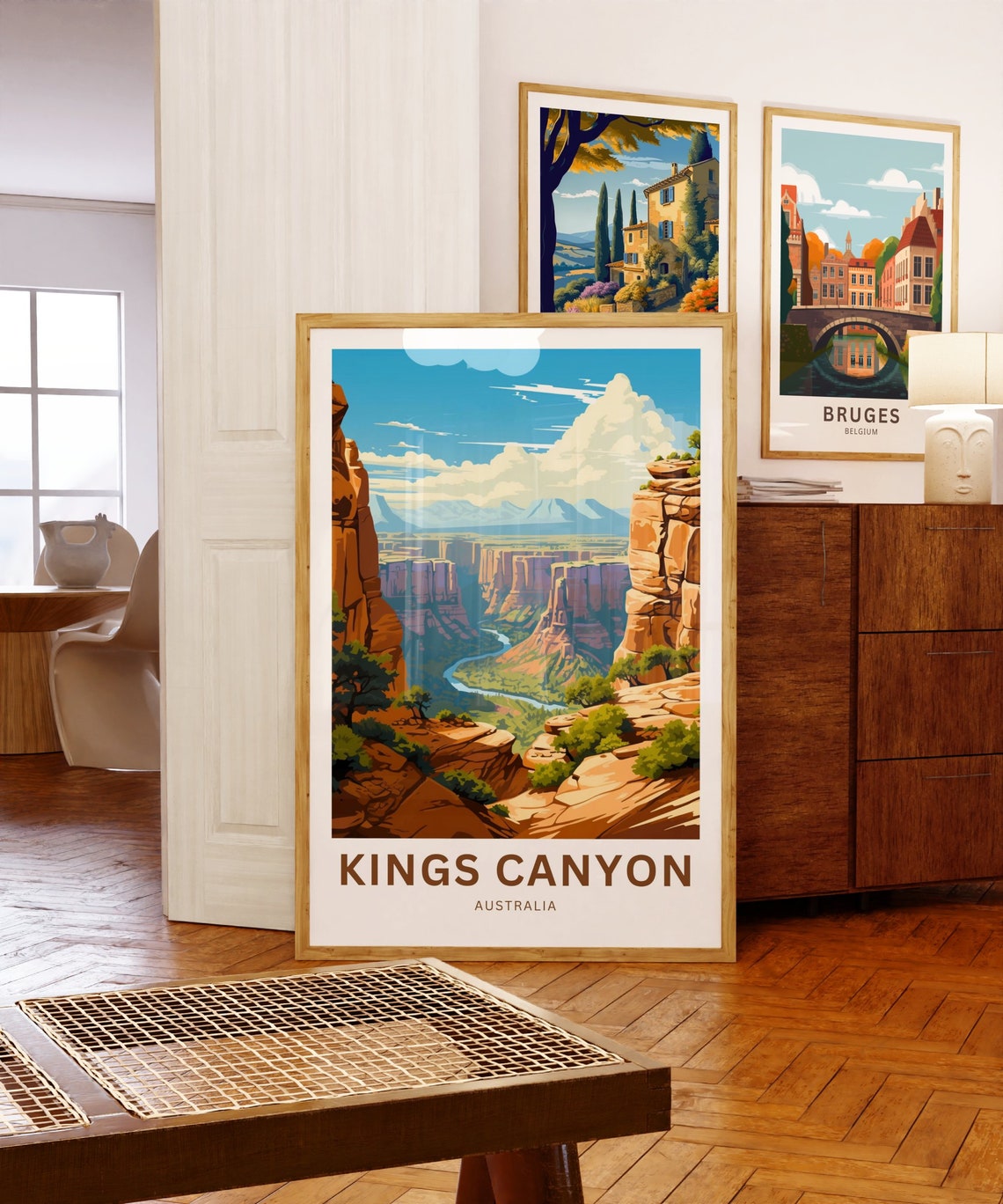 Kings Canyon Australia Red Rock Canyon Custom Text Travel Poster - Image 5