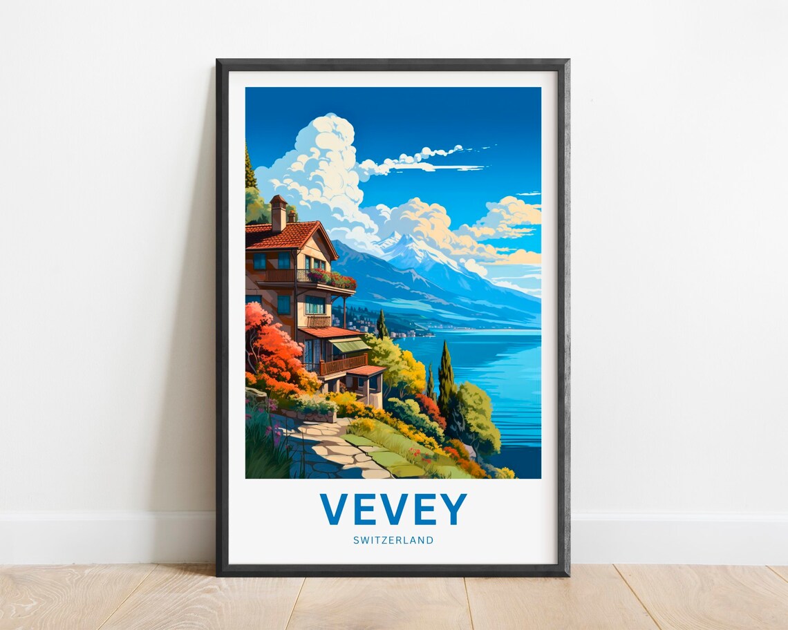 Vevey Travel Poster, Switzerland Wall Art