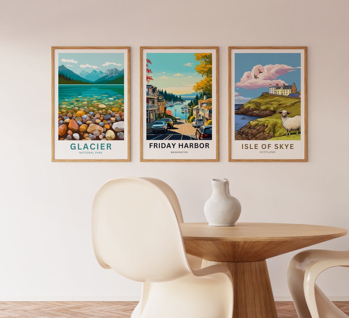 Friday Harbor Washington Customizable Autumn Street Poster Artwork - Image 3