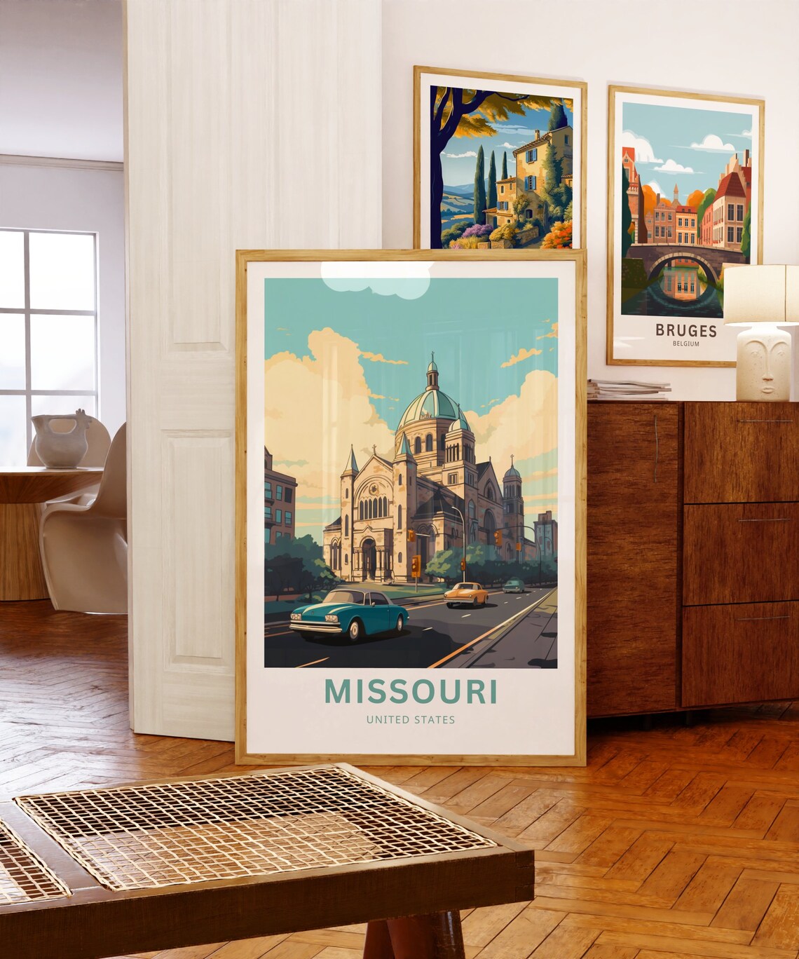 Missouri Personalized Travel Poster with Historic Domed Church Street - Image 5