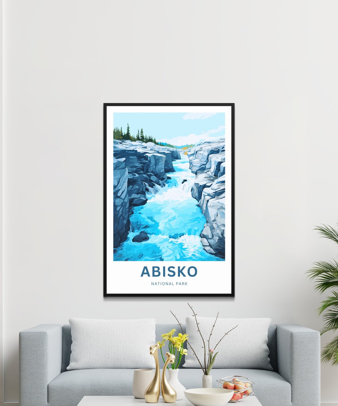 Abisko National Park Turquoise River Canyon Rocky Gorge Poster - Image 3