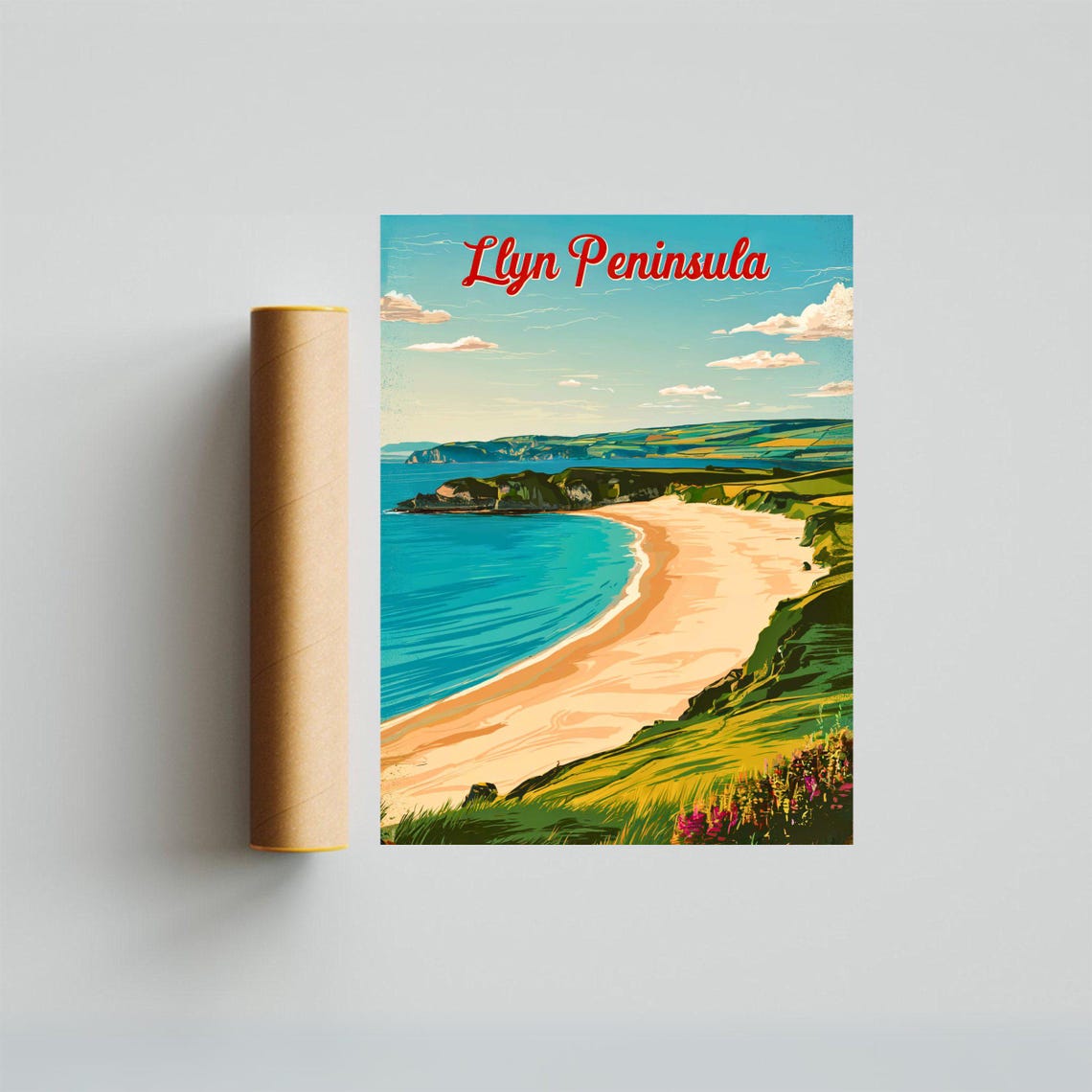 Llyn Peninsula Wales Sandy Cove Cliffs Vintage Travel Poster - Image 4