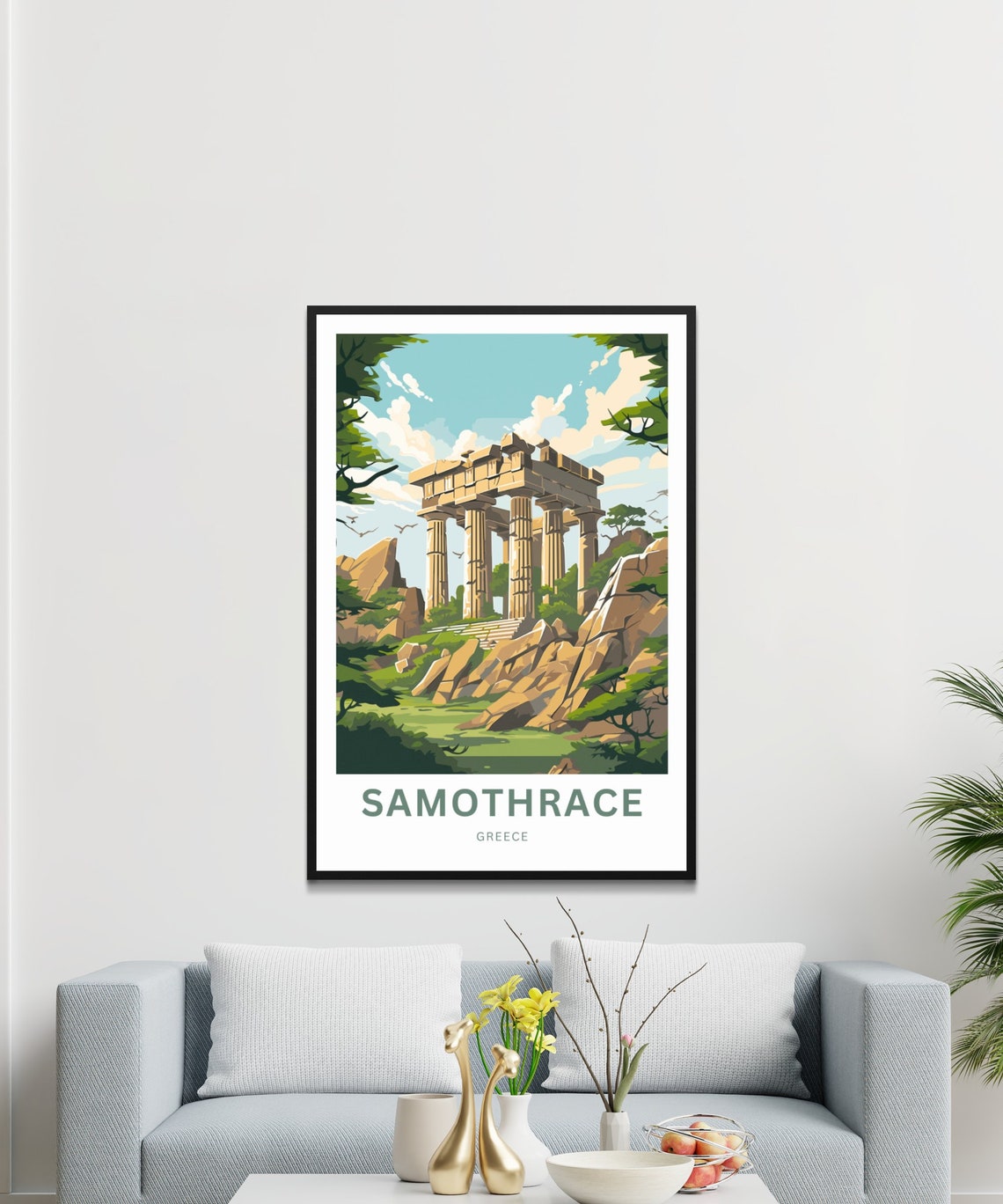 Samothrace Greece Custom Name Ancient Temple Rocky Hills Poster - Image 3