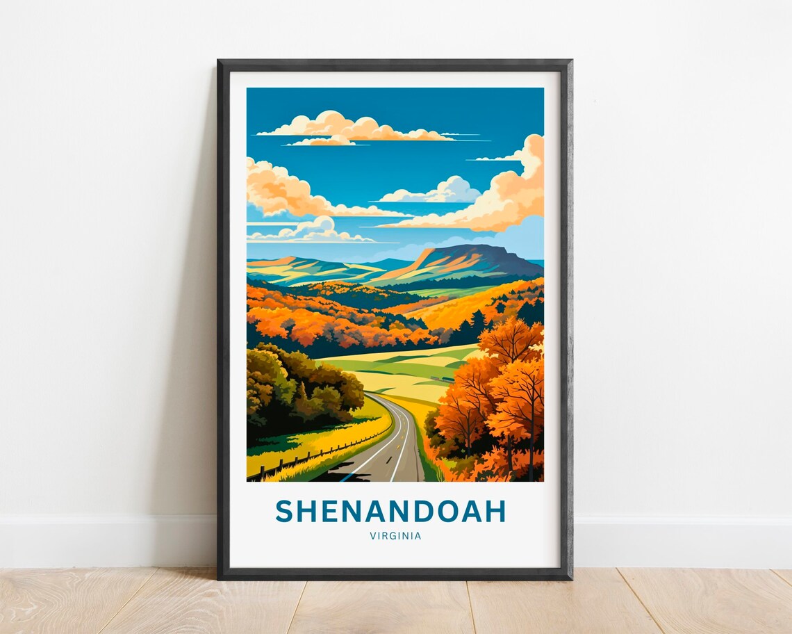 Shenandoah Virginia Autumn Blue Ridge Parkway Fall Road Poster