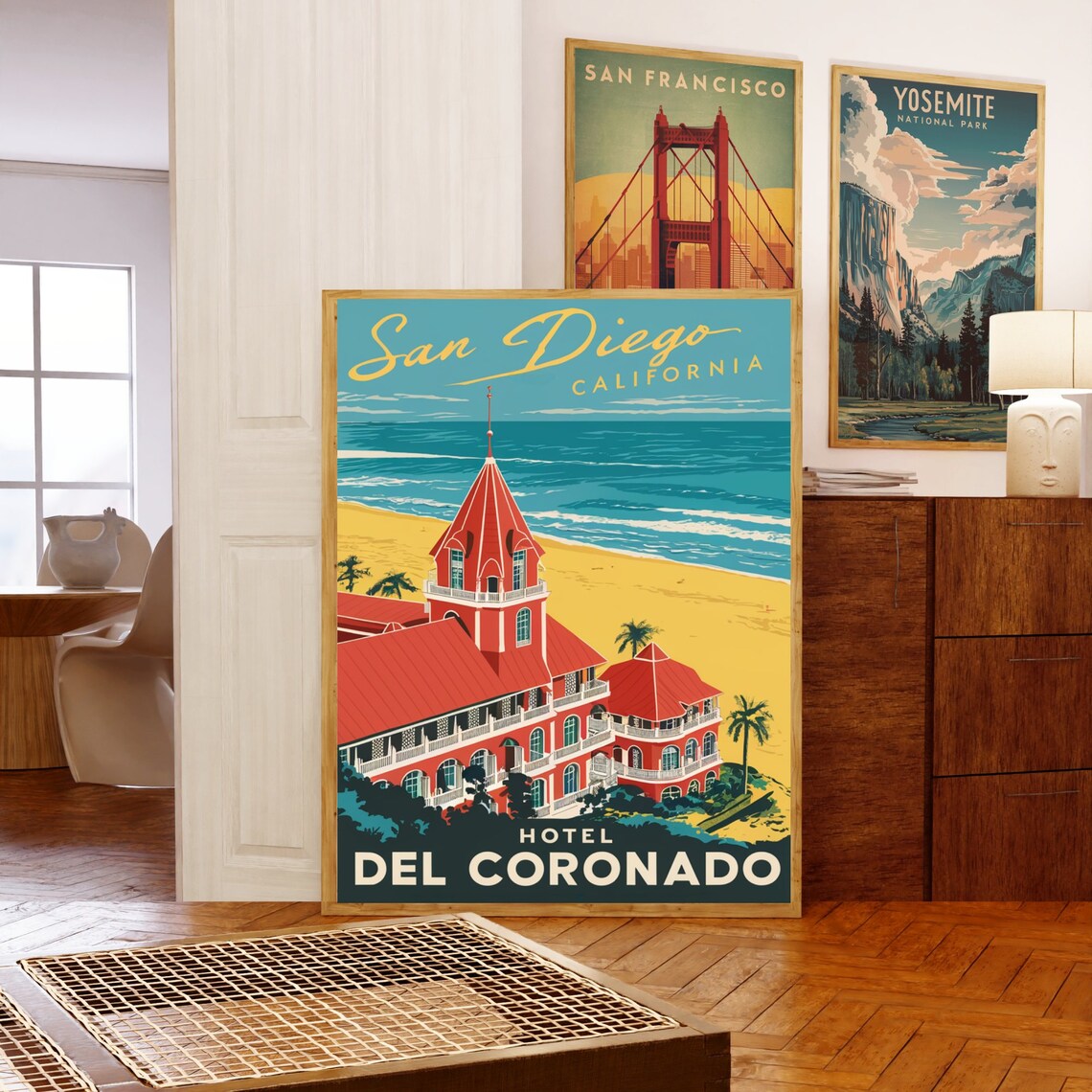 San Diego Hotel Del Coronado California Coast Vintage Poster - Image 5