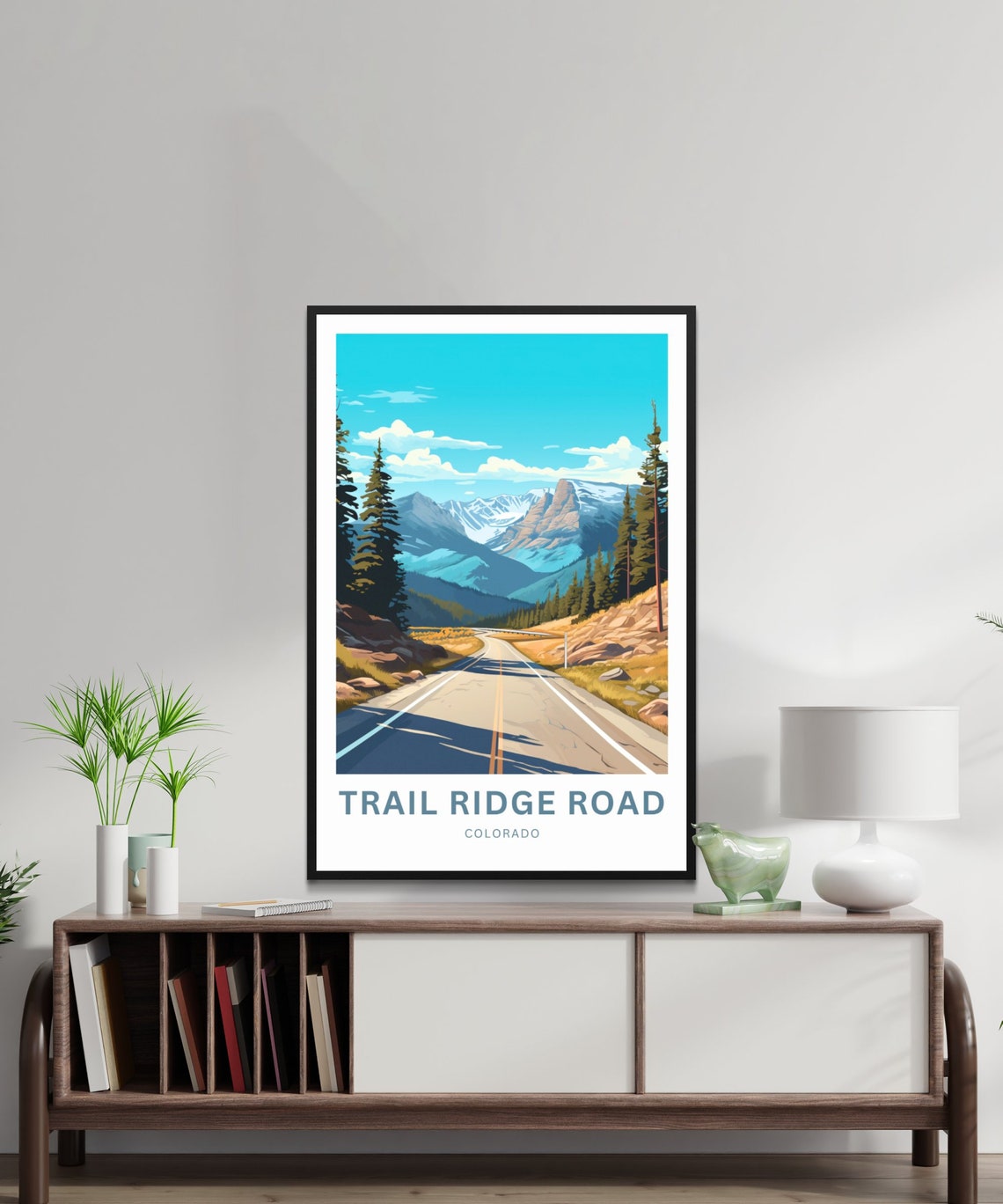 Trail Ridge Road Colorado Scenic Mountain Drive Travel Poster - Image 2