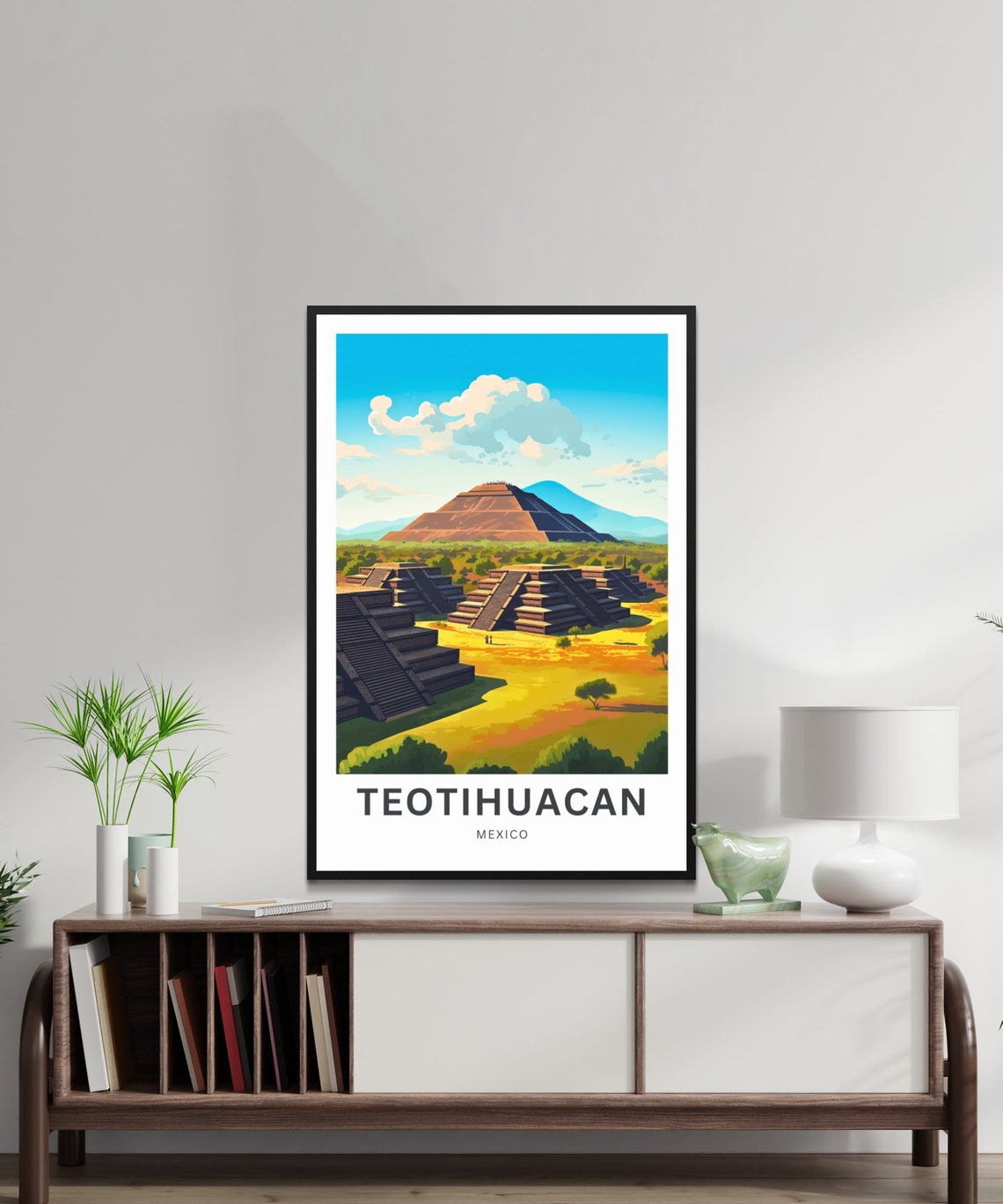 Teotihuacan Travel Print Teotihuacan Poster Mexico Wall Art Framed Present Gift Mexico Present - Image 3