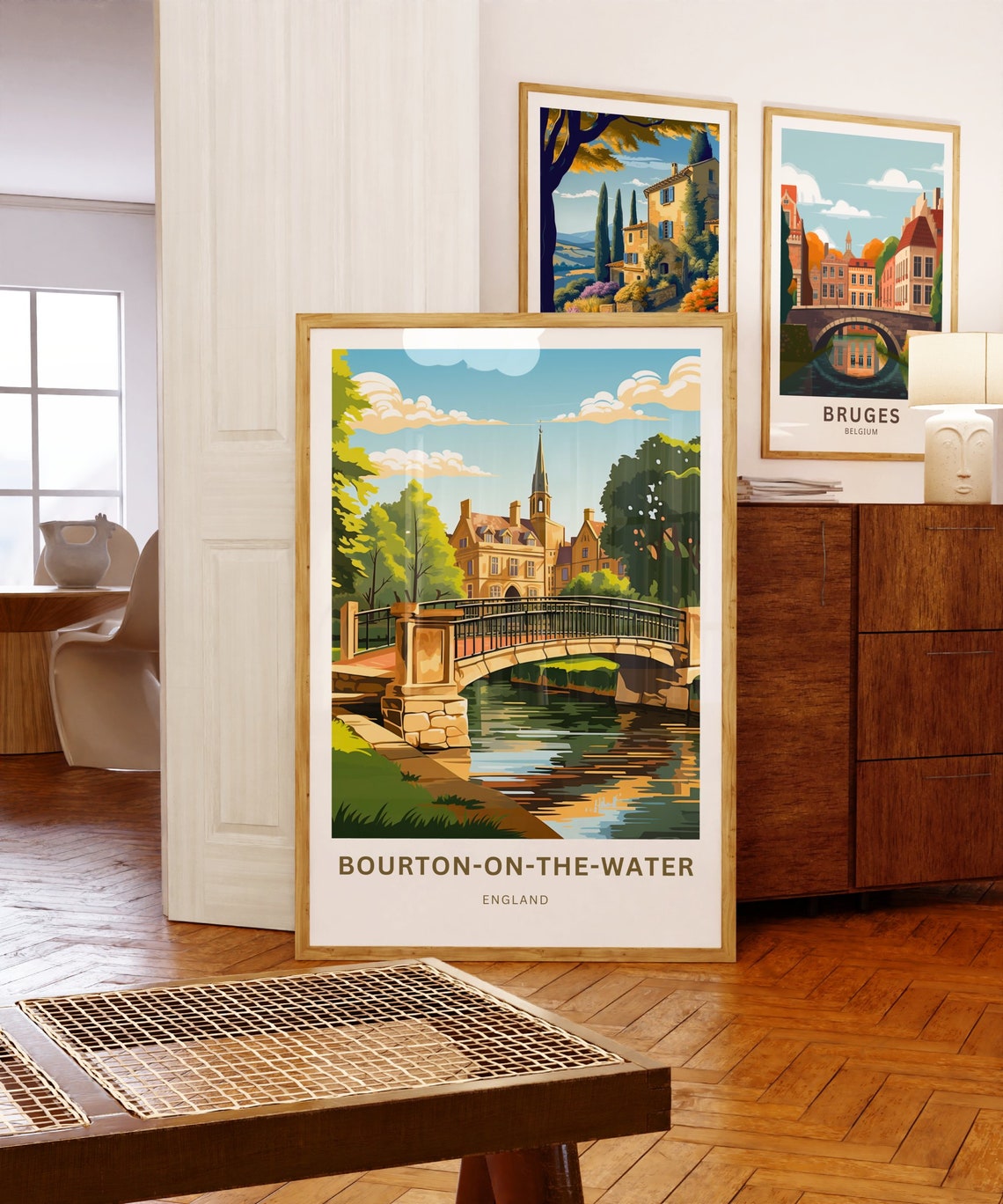 Bourton on the Water Stone Bridge Cotswolds England Travel Poster Art - Image 5